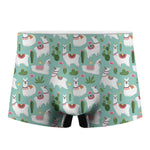 Cute Cactus And Llama Pattern Print Men's Boxer Briefs