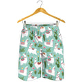 Cute Cactus And Llama Pattern Print Men's Shorts