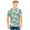 Cute Cactus And Llama Pattern Print Men's T-Shirt