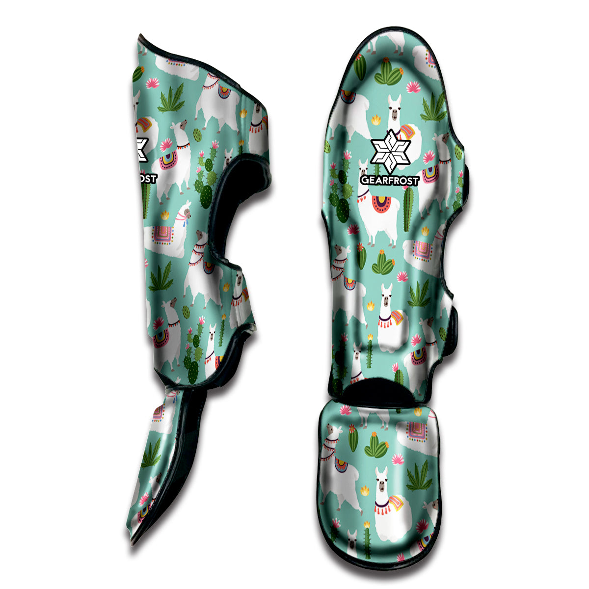 Cute Cactus And Llama Pattern Print Muay Thai Shin Guard