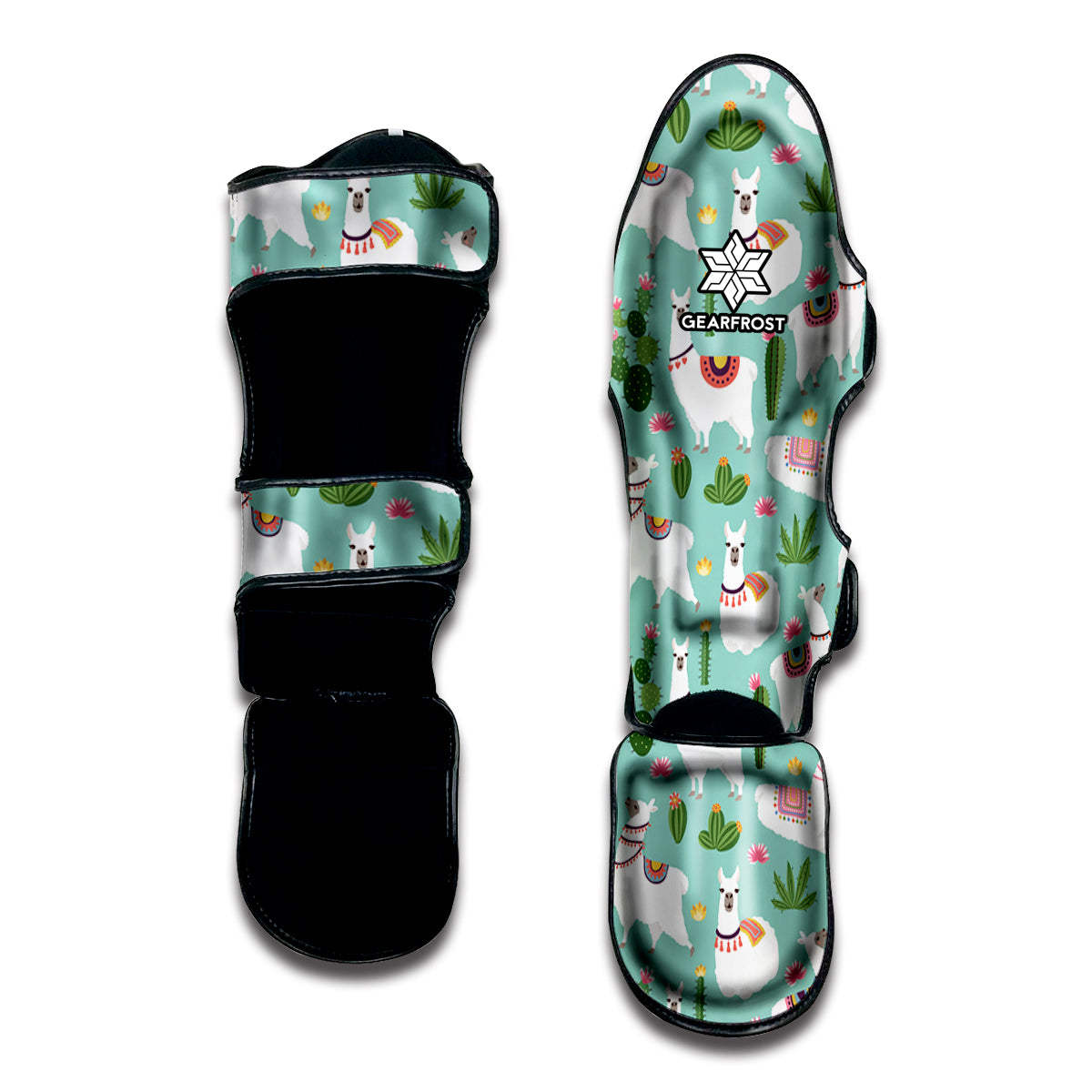 Cute Cactus And Llama Pattern Print Muay Thai Shin Guard