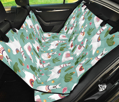 Cute Cactus And Llama Pattern Print Pet Car Back Seat Cover