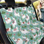 Cute Cactus And Llama Pattern Print Pet Car Back Seat Cover