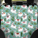 Cute Cactus And Llama Pattern Print Pet Car Back Seat Cover