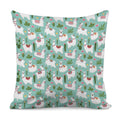Cute Cactus And Llama Pattern Print Pillow Cover