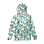 Cute Cactus And Llama Pattern Print Pullover Hoodie