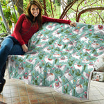 Cute Cactus And Llama Pattern Print Quilt