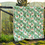 Cute Cactus And Llama Pattern Print Quilt