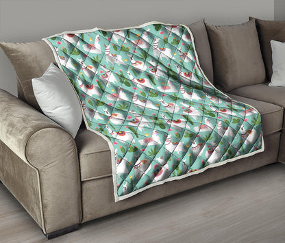 Cute Cactus And Llama Pattern Print Quilt
