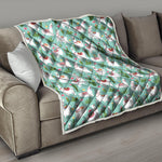 Cute Cactus And Llama Pattern Print Quilt