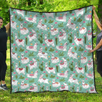 Cute Cactus And Llama Pattern Print Quilt