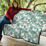 Cute Cactus And Llama Pattern Print Quilt