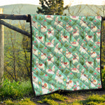 Cute Cactus And Llama Pattern Print Quilt