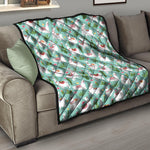 Cute Cactus And Llama Pattern Print Quilt
