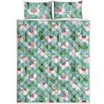 Cute Cactus And Llama Pattern Print Quilt Bed Set