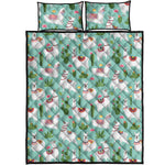 Cute Cactus And Llama Pattern Print Quilt Bed Set
