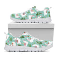 Cute Cactus And Llama Pattern Print White Running Shoes