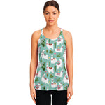 Cute Cactus And Llama Pattern Print Women's Racerback Tank Top