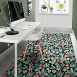 Cute Cactus And Succulent Print Area Rug