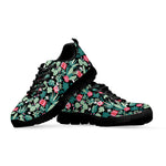 Cute Cactus And Succulent Print Black Sneakers