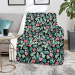 Cute Cactus And Succulent Print Blanket