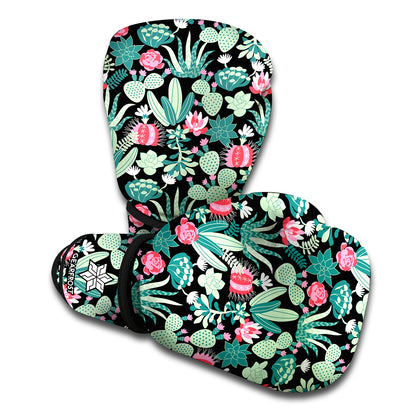 Cute Cactus And Succulent Print Boxing Gloves