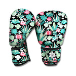 Cute Cactus And Succulent Print Boxing Gloves