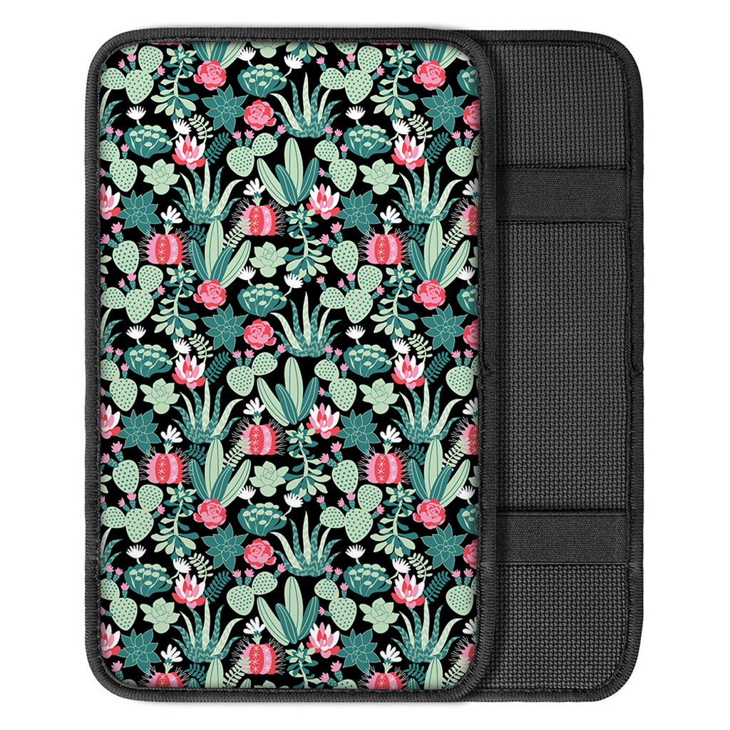 Cute Cactus And Succulent Print Car Center Console Cover