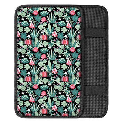 Cute Cactus And Succulent Print Car Center Console Cover
