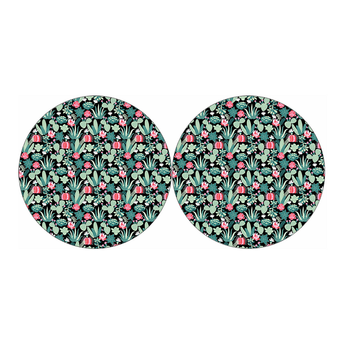 Cute Cactus And Succulent Print Car Coasters