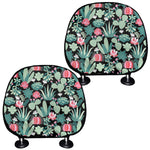 Cute Cactus And Succulent Print Car Headrest Covers