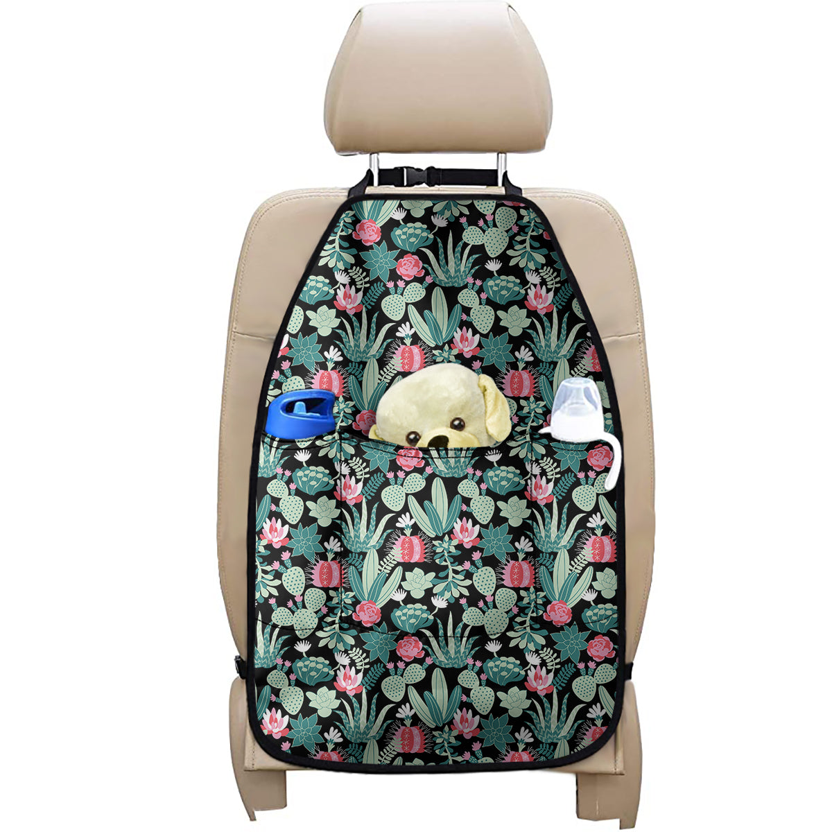 Cute Cactus And Succulent Print Car Seat Organizers