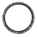 Cute Cactus And Succulent Print Car Steering Wheel Cover