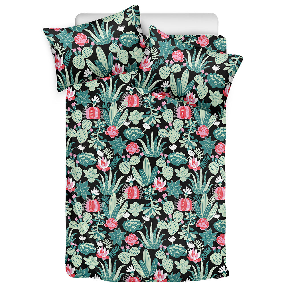 Cute Cactus And Succulent Print Duvet Cover Bedding Set