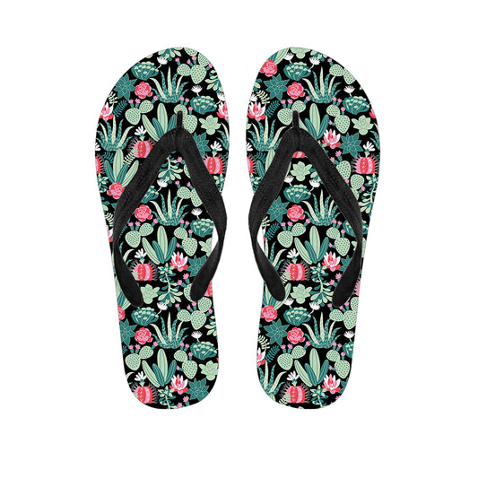 Cute Cactus And Succulent Print Flip Flops