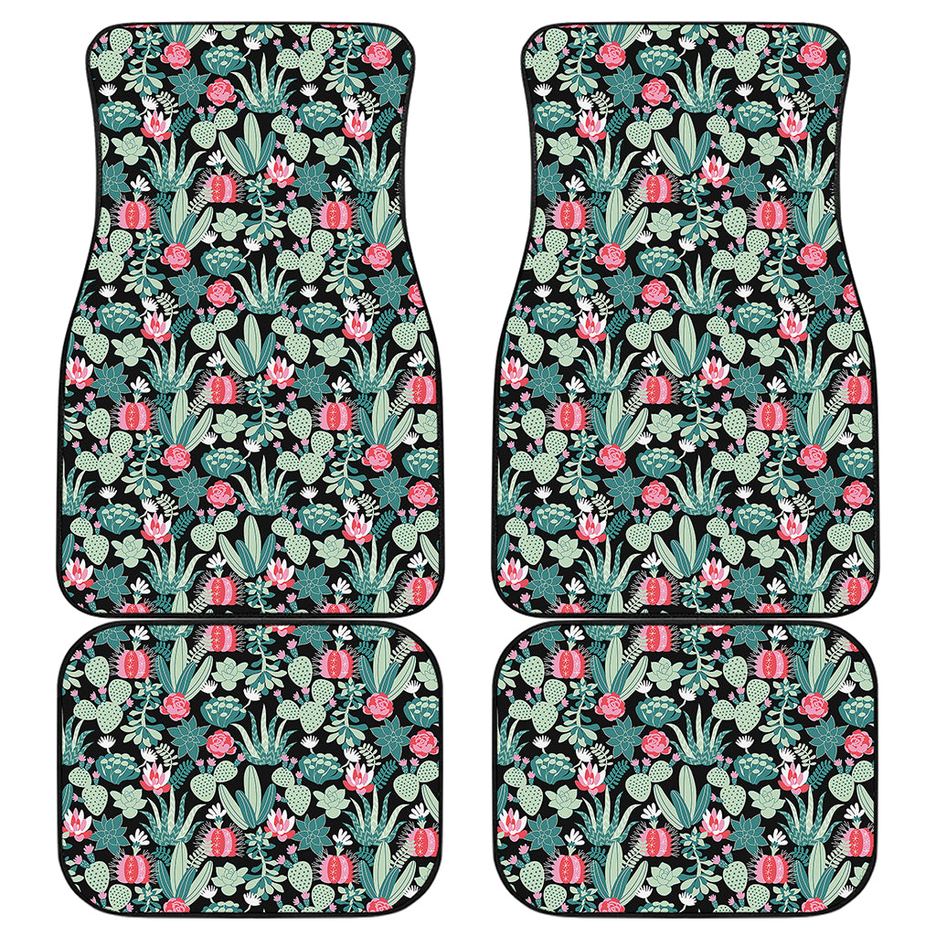 Cute Cactus And Succulent Print Front and Back Car Floor Mats