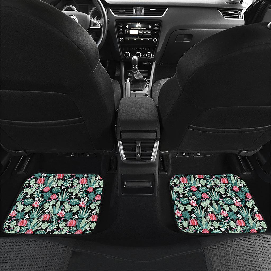 Cute Cactus And Succulent Print Front and Back Car Floor Mats