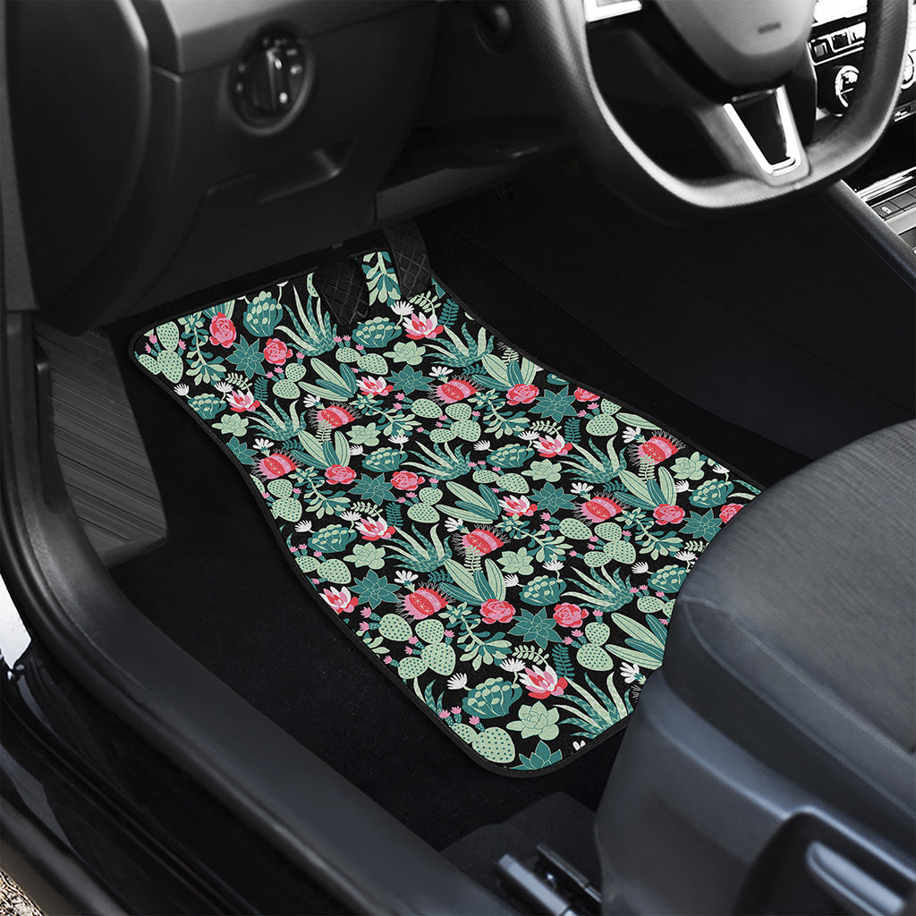 Cute Cactus And Succulent Print Front and Back Car Floor Mats