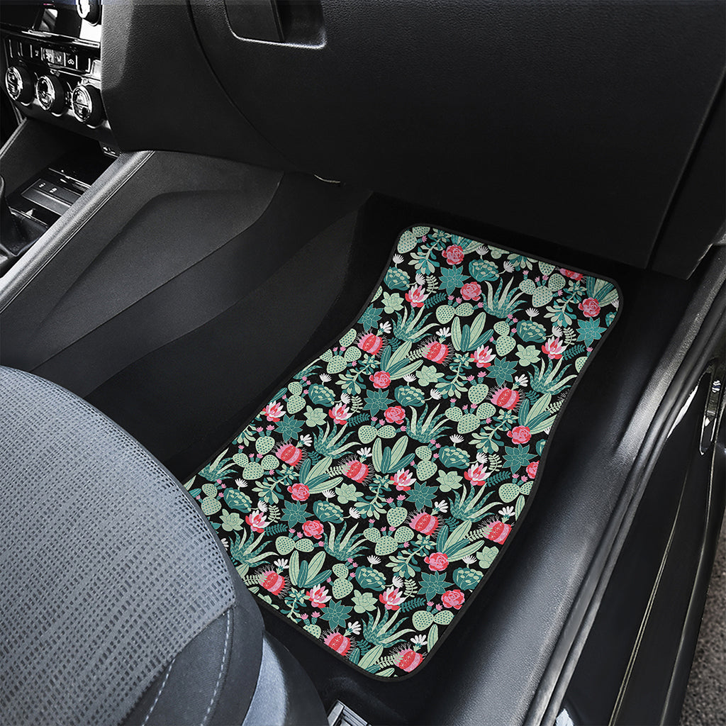 Cute Cactus And Succulent Print Front and Back Car Floor Mats