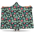 Cute Cactus And Succulent Print Hooded Blanket