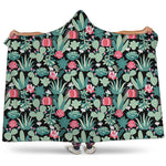 Cute Cactus And Succulent Print Hooded Blanket