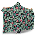 Cute Cactus And Succulent Print Hooded Blanket