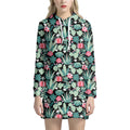 Cute Cactus And Succulent Print Pullover Hoodie Dress