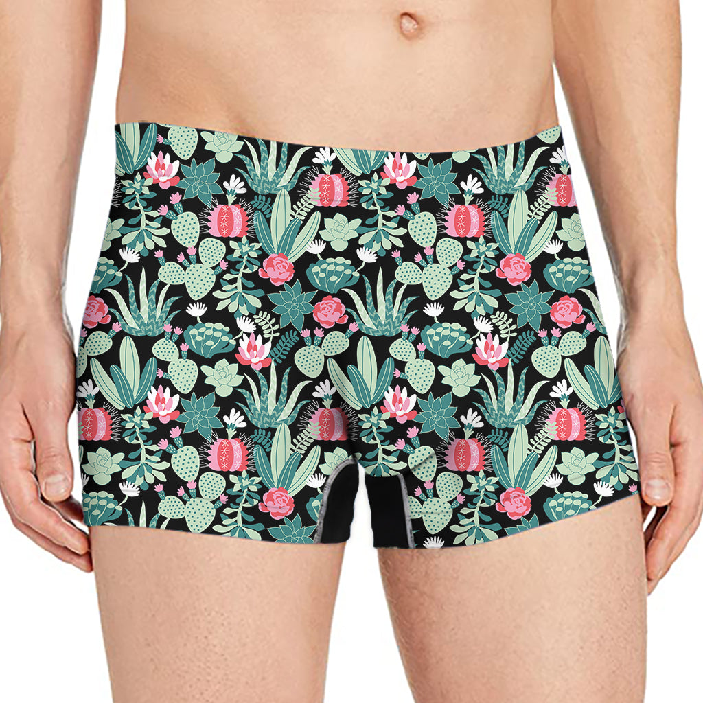 Cute Cactus And Succulent Print Men's Boxer Briefs