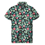 Cute Cactus And Succulent Print Men's Short Sleeve Shirt