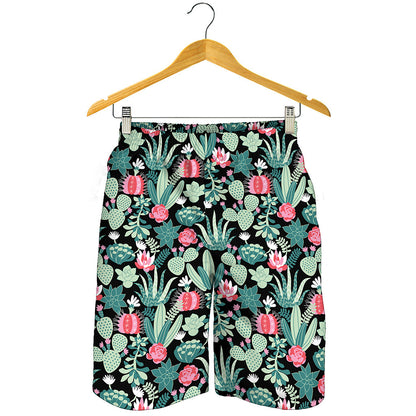 Cute Cactus And Succulent Print Men's Shorts