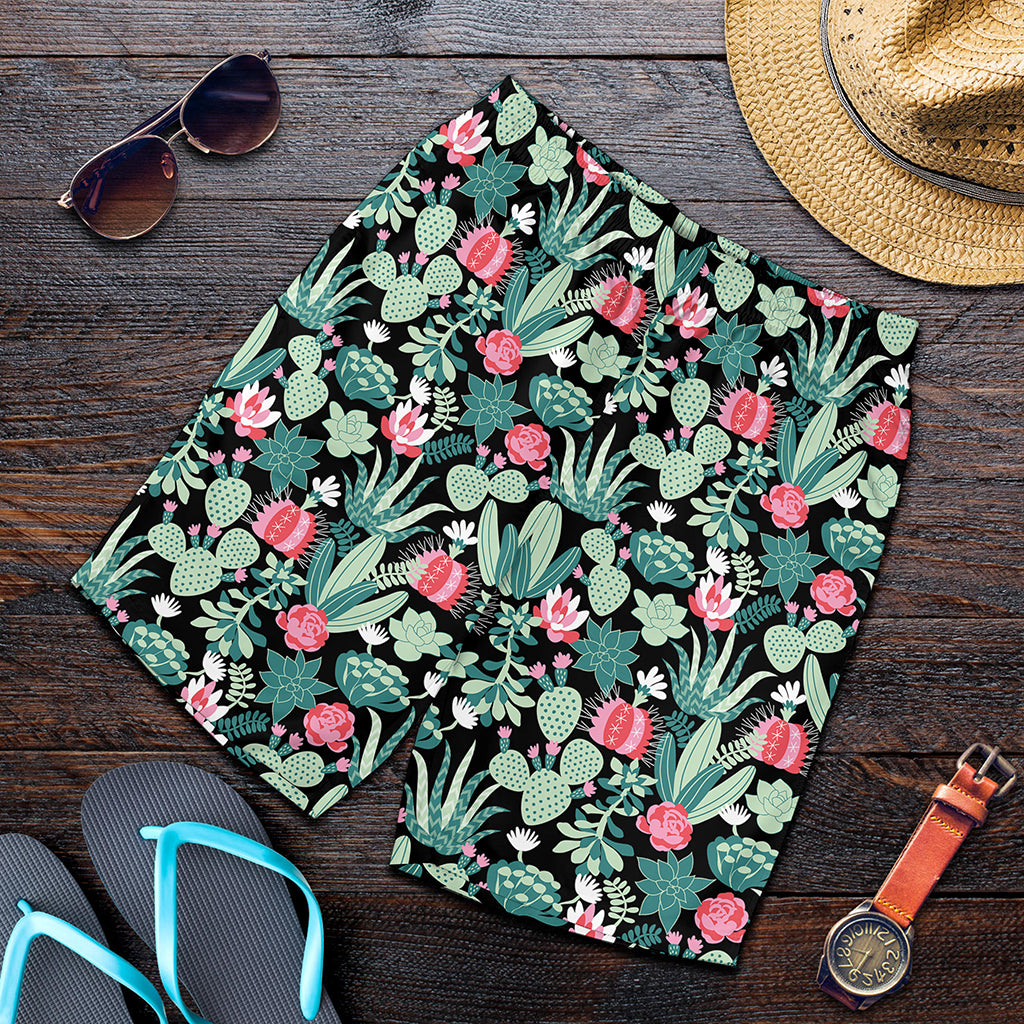 Cute Cactus And Succulent Print Men's Shorts