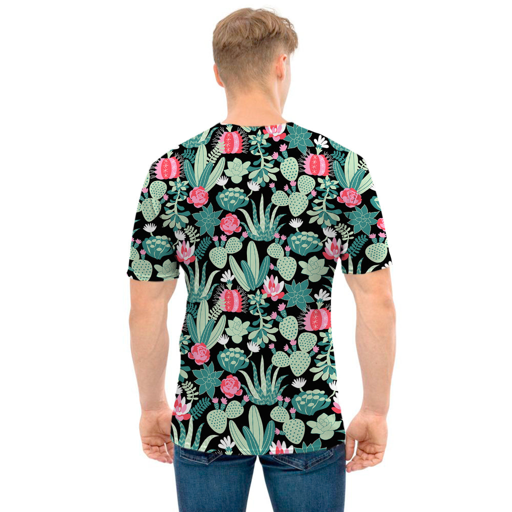 Cute Cactus And Succulent Print Men's T-Shirt