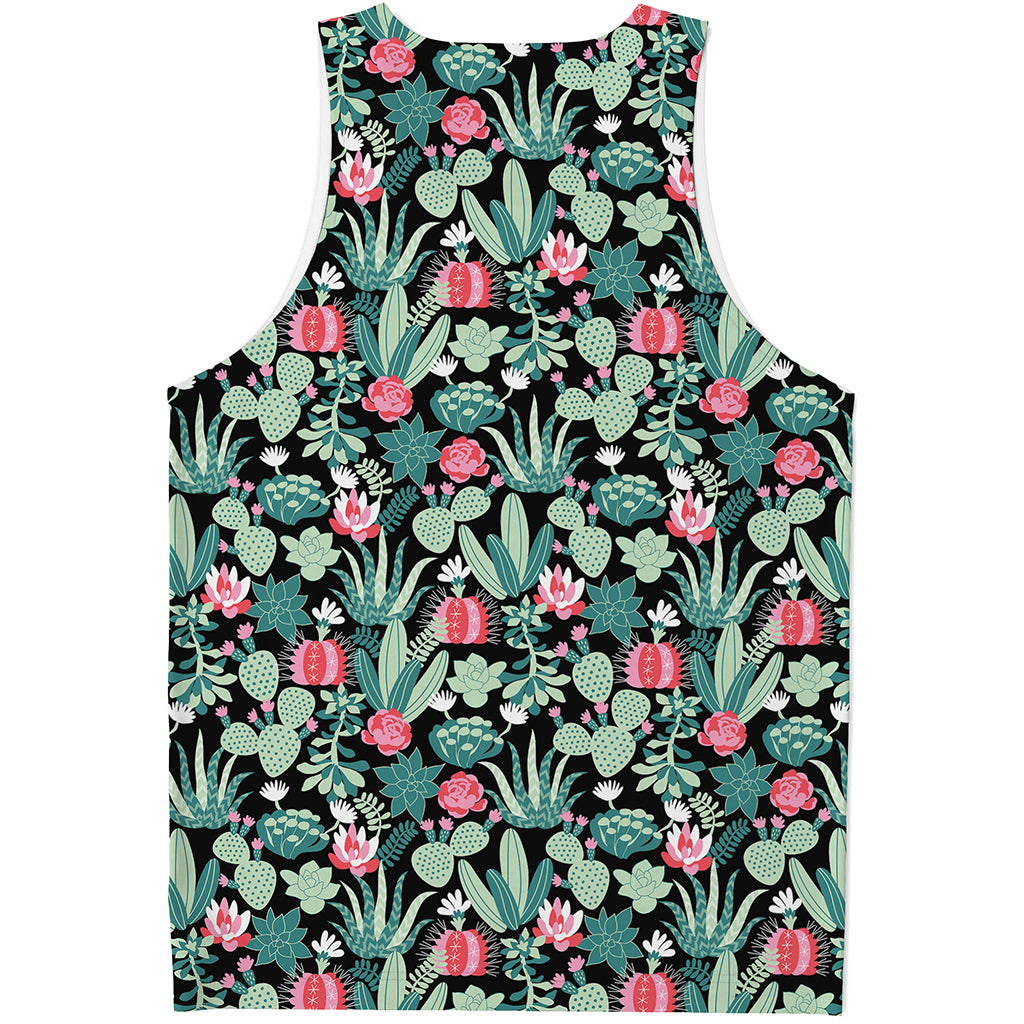 Cute Cactus And Succulent Print Men's Tank Top