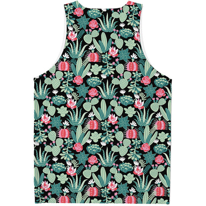 Cute Cactus And Succulent Print Men's Tank Top